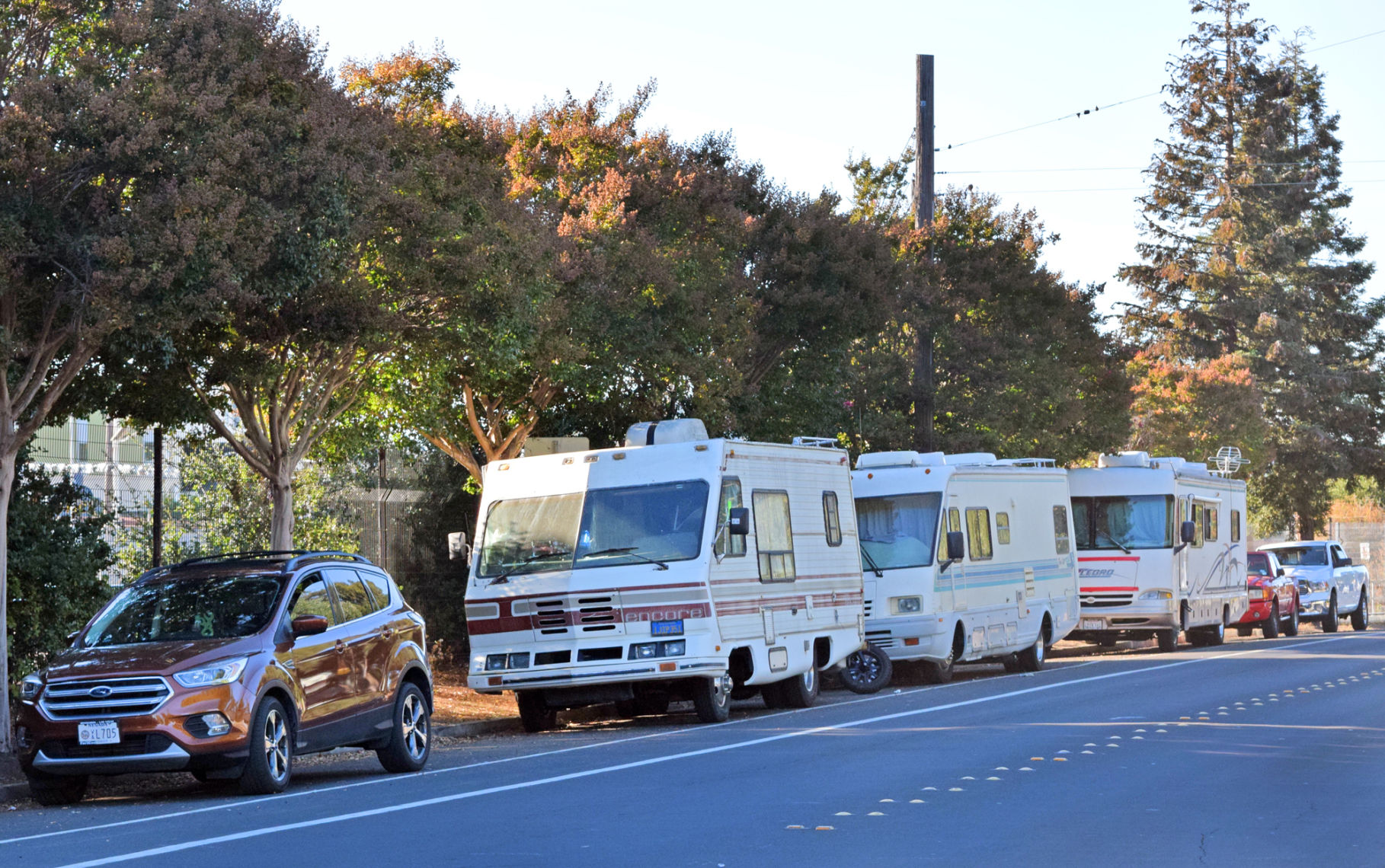 RVs parked on Stafford Street in Redwood City